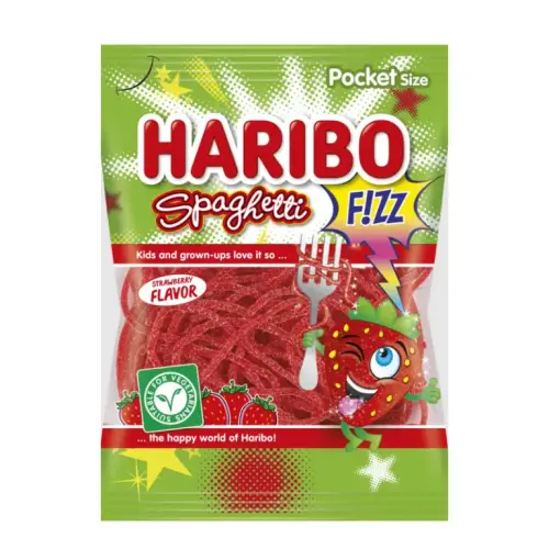 Haribo Spaghetti Strawberry F!zz (Eper)